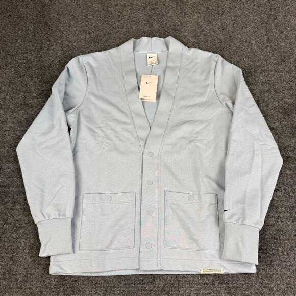 Nike Dri-FIT Standard Issue Golf Cardigan Mens Size Medium Baby Blue FB5464-440